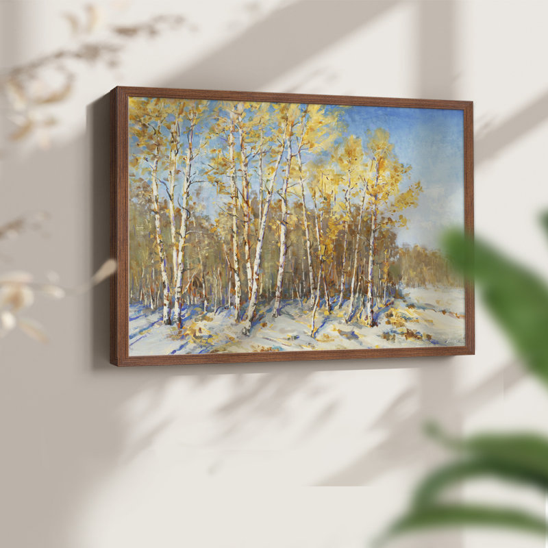 Arbres d'automne - reproduction encadrée - réarmable, H 16 po x l 20 po, Noyer