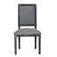 2 chaises de salle à manger grises avec dossier en canne - rembourrées en tissu, base cannelée pour un attrait gris, support rectangulaire, sièges rembourrés délicats, pieds à la mode, P 20 po x l 22,5 po, H 39,5 po