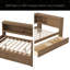 Lit de jour en bois pleine grandeur avec tablettes de rangement, USB, DEL et 2 tiroirs-1410451053