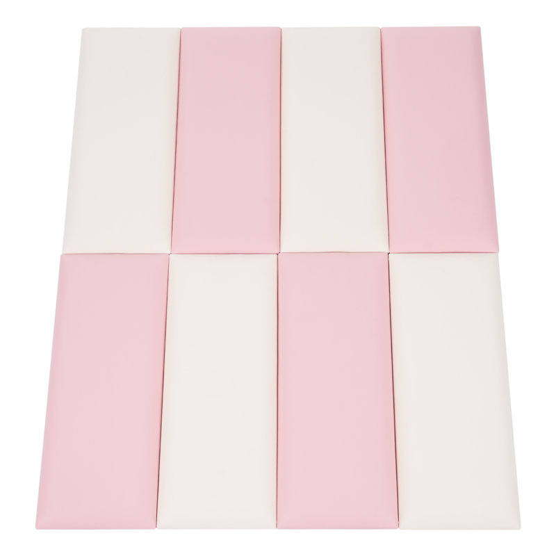 8 panneaux muraux en cuir artificiel, Rose