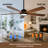 60-Inch Solid Wood Ceiling Fan with Light