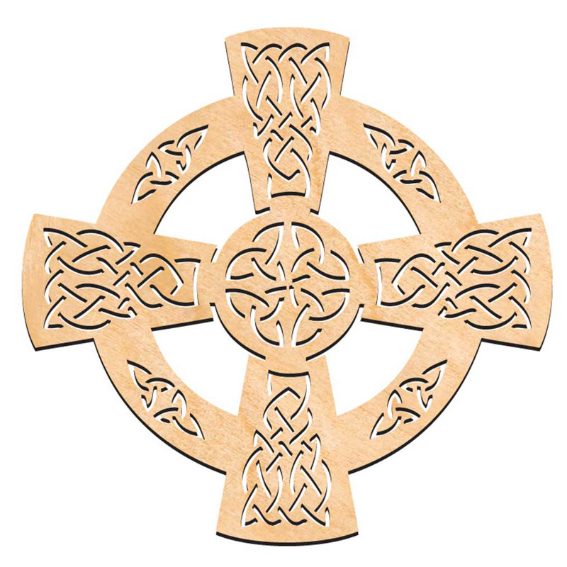 Décoration murale en croix en bois celtique wheel cross, H 18 po x l 18 po x P 2 po