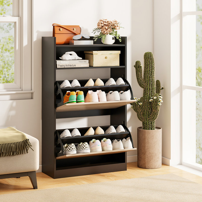 12 Pair Flip Down Shoe Storage