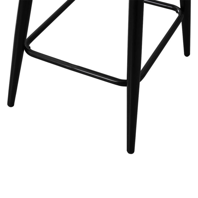 Whitcomb Upholstered Counter Stool with Metal Frame, Grey