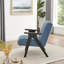 Chaise moderne bleue avec bois, housse de siège - bleu, tissu de bois-1269614915
