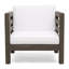 Fauteuil club gris et blanc en bois avec coussins de conception moderne et stable
