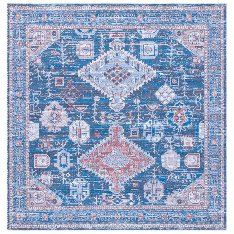 Amer Performance Machine Washable Oriental Rug, Square 6'7"