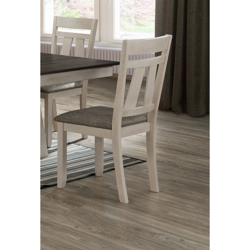 Ensemble 2 pièces de chaises de salle à manger style chalet, Gris, Crème