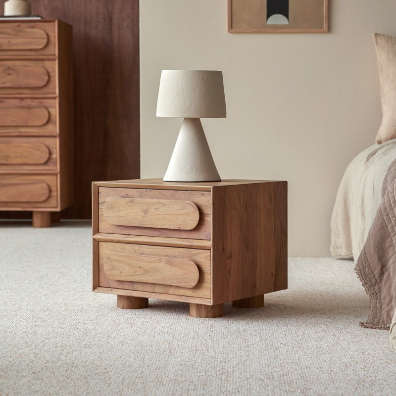 Olga 46cm W Solid Wood Bedside Table