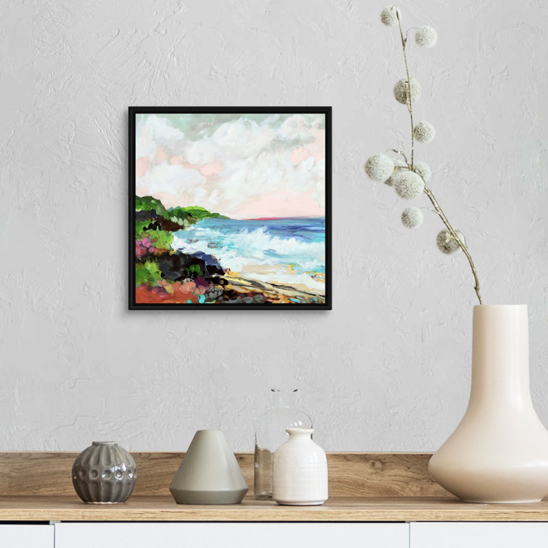 Surfscape VII par Karen Fields - reproduction d'art, Toile avec cadre noir, H 14 po x l 14 po x P 1,75 po