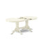 L'ensemble de table de cuisine 9 pièces Mid-Century comprend une table de salle à manger et 8 chaises de salle à manger rembourrées en similicuir beige avec dossier élégant - lin blanc-2126386619-2126386618