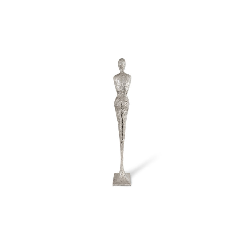 Statue féminine maigre ciselée, Argent argent