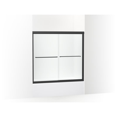 Finesse 54.62" W x 55.5" H Double Sliding Frameless Shower Door with Clean Coat Technology