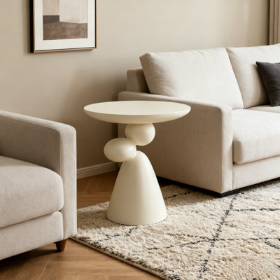 Table de bout en fibre de verre, table basse de coin minimaliste moderne pour le salon, la décoration de chambre à coucher | Idée de cadeau