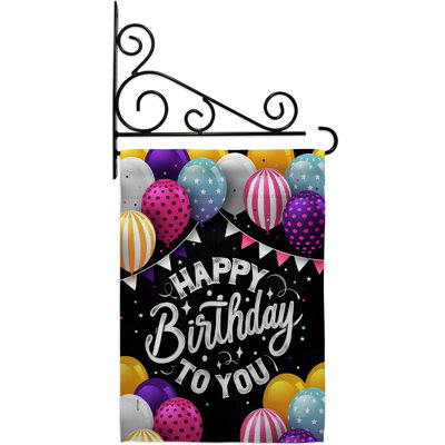 Double Sided 18.5'' H x 13'' W Polyester Birthday Flag Set