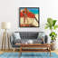 «Tied Up Rowing Boat», art encadré bleu dans une chambre marine-119727486