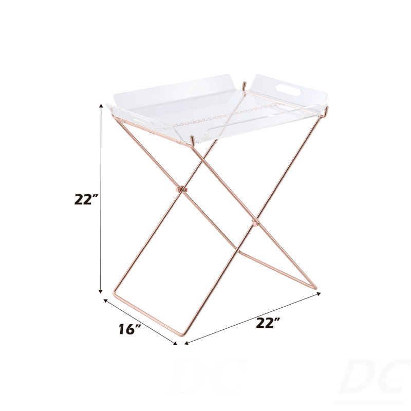 Table-plateau en acrylique et cuivre transparent Cercie