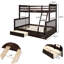 Lit superposé plateforme 2 tiroirs Pell-513830362