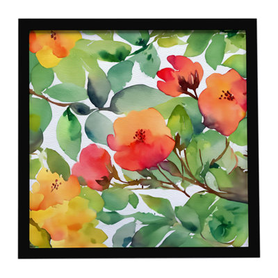 Connecticut Mountain Laurels in Watercolor Framed Metal Print