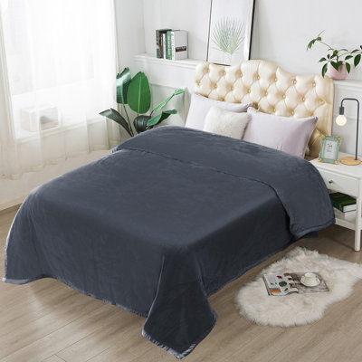 Thick Soft Bed Blanket, Fleece Blanket, 79" x 91", Warm for All Seasons