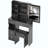 Small Size Left Drawer Desktop Vanity Table + Cushioned Stool, Large Sliding, Touch Control, Tri-Color Switching, Brightness Adjust LED Mirror, High Capacity Storage, Suitable For Small Space-2030851928