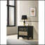 Table de chevet moderne et contemporaine en bois noir et naturel Selena