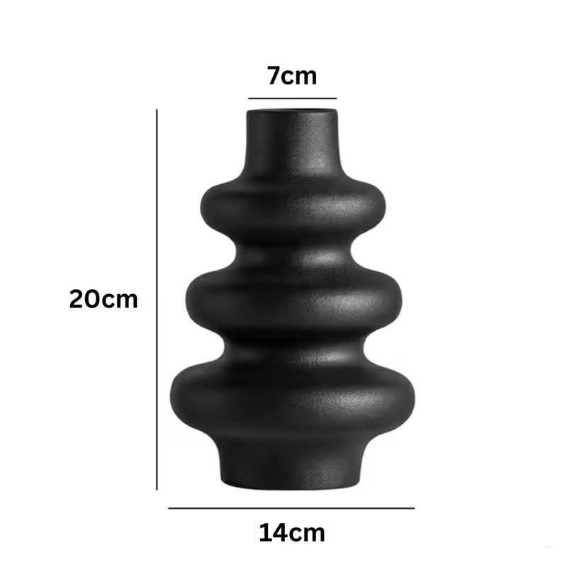 Flagler Ceramic / Porcelain Table Vase, Black
