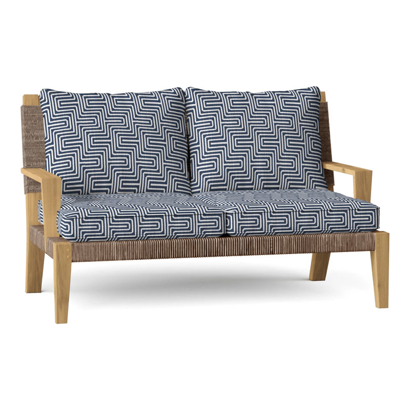 Hadley Outdoor 2 - Seat Loveseat, Hadley Hemp, Perigold Key Figure Indigo
