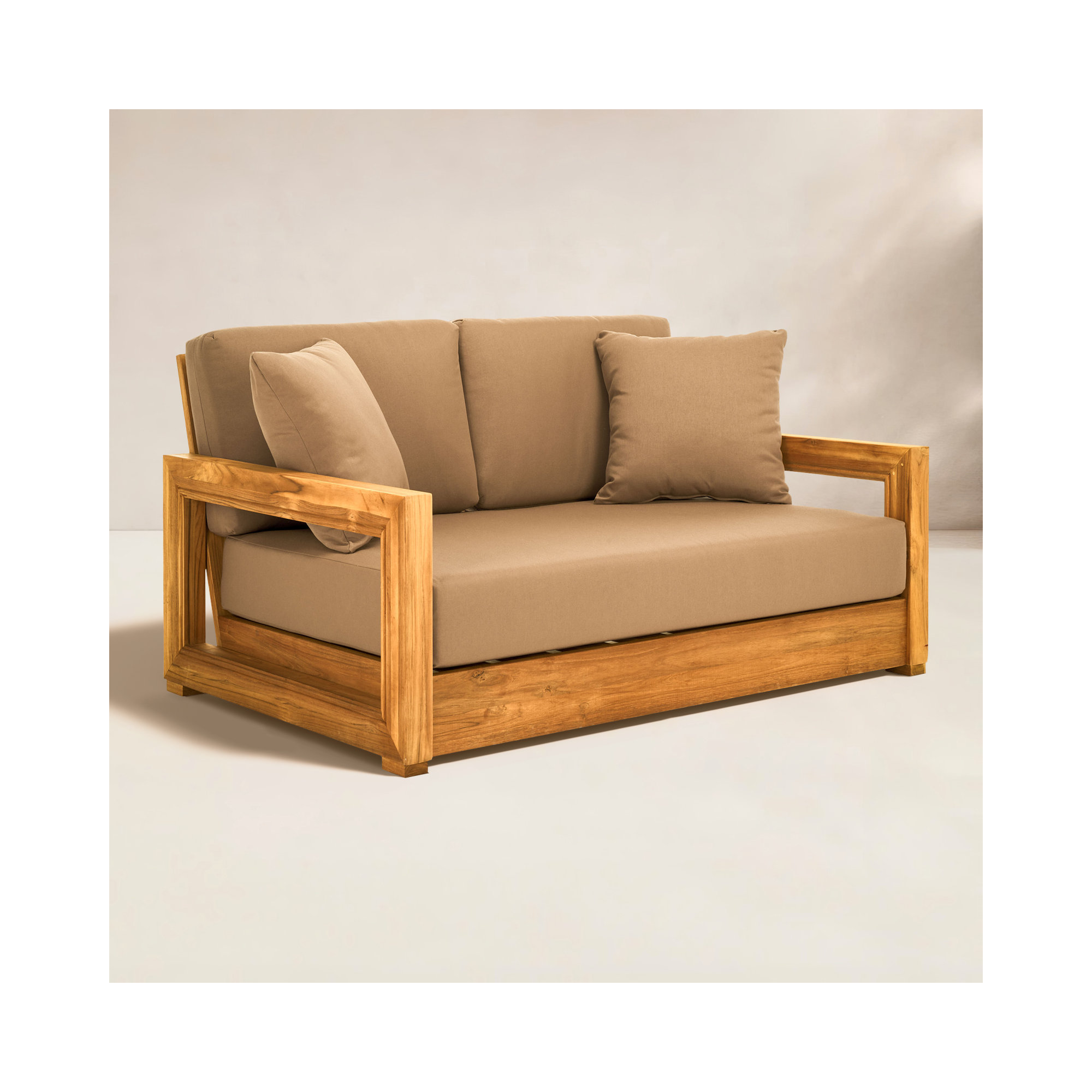 Melrose 53" Teak Outdoor Loveseat, Brown