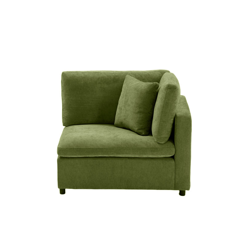 Heffington 4-Seater Modular Sofa Right Arm Corner Chair, Green