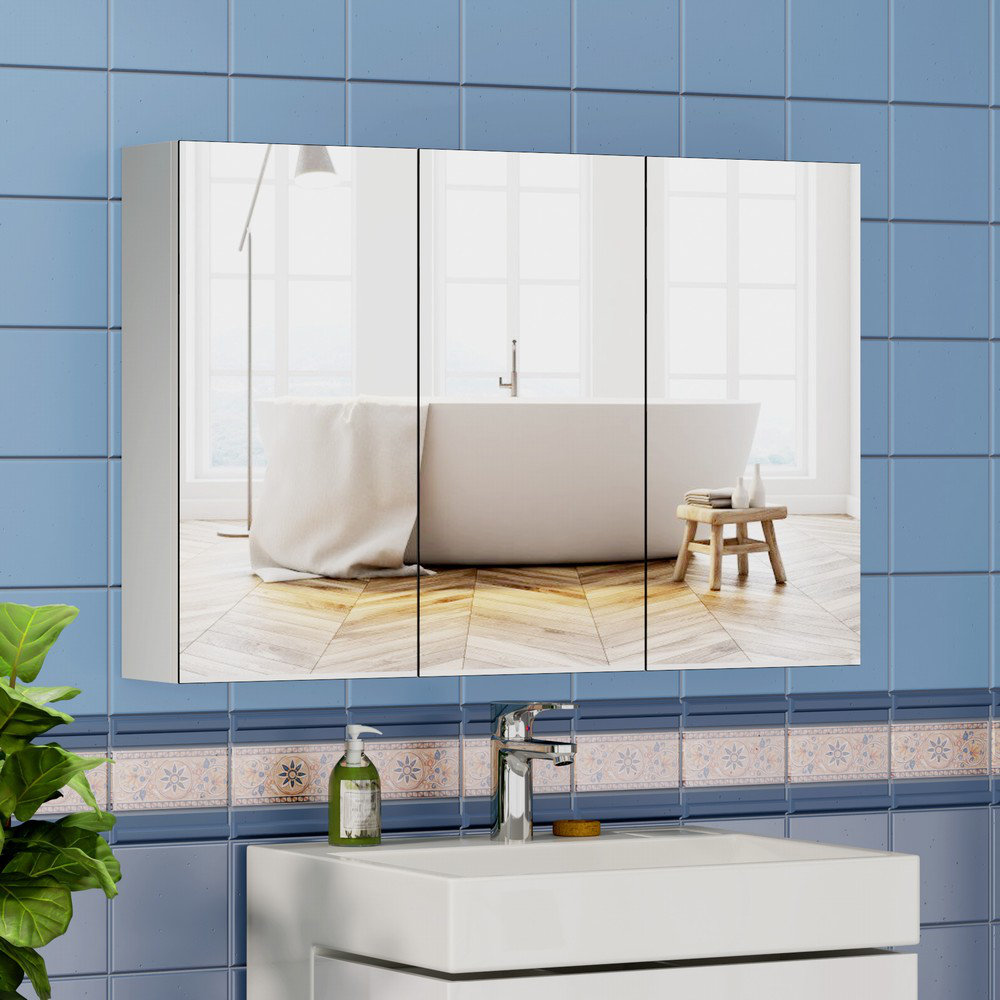 Cheree W 600mm H Surface Frameless Medicine Cabinet Mirror 3 Adjustable