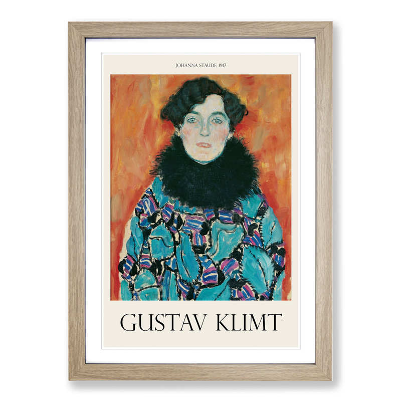 Johanna Staude by Gustav Klimt - Picture Frame Art Prints, 36cm H x 27cm W x 2cm D, Oak Framed