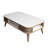 Modern White Coffee Table, 41.3 x 13.6 x 23.6 inches | 100% Melamine Coated Particle Board, Thickness: 0.7 inches | Scandinavian Geometric Design, Stylish & Functional for Living Room or Office, Easy to Clean