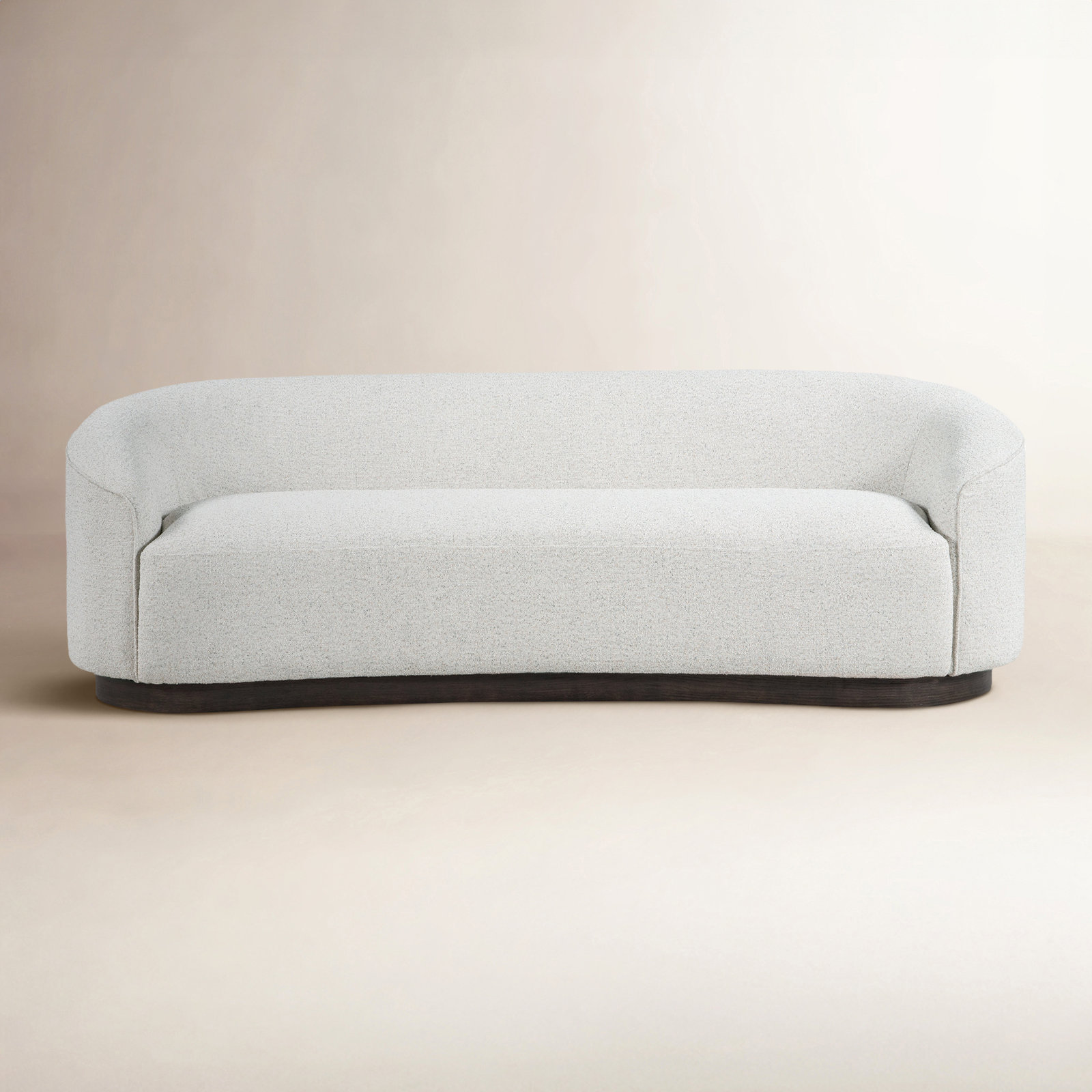 Pickensville 90.5'' Round Arm Curved Sofa, Oatmeal