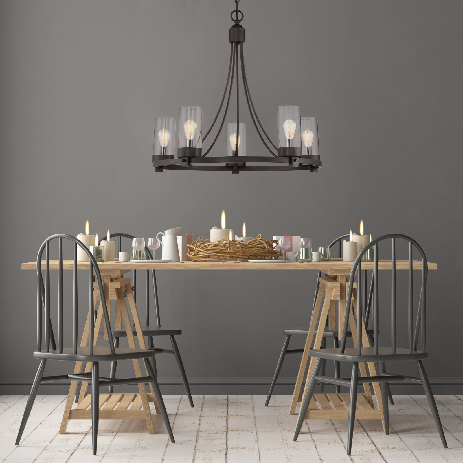 Laurie 5-Light Chandelier, Oil Rubbed Bronze