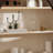 Beige + Black Solid Wood Freestanding Fireplace