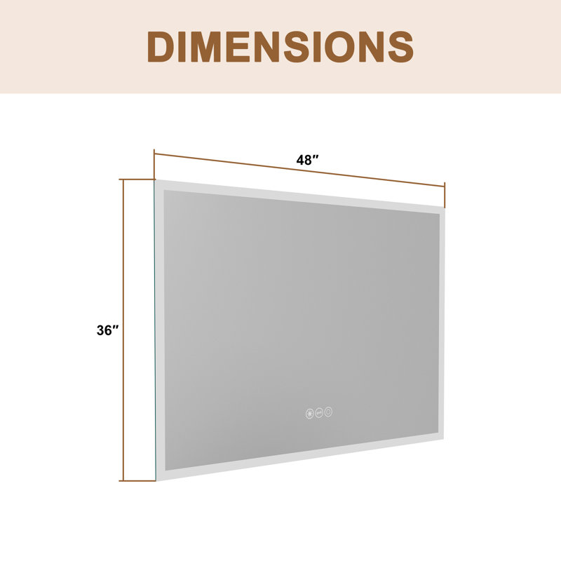 Flat Wall Mirror, 36" x 48"