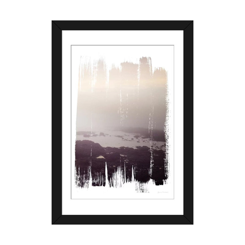 « painted seaside iii », reproduction de photo sur toile tendue, H 32 po x l 24 po x P 1 po, Papier d'art encadré noir, Blanc