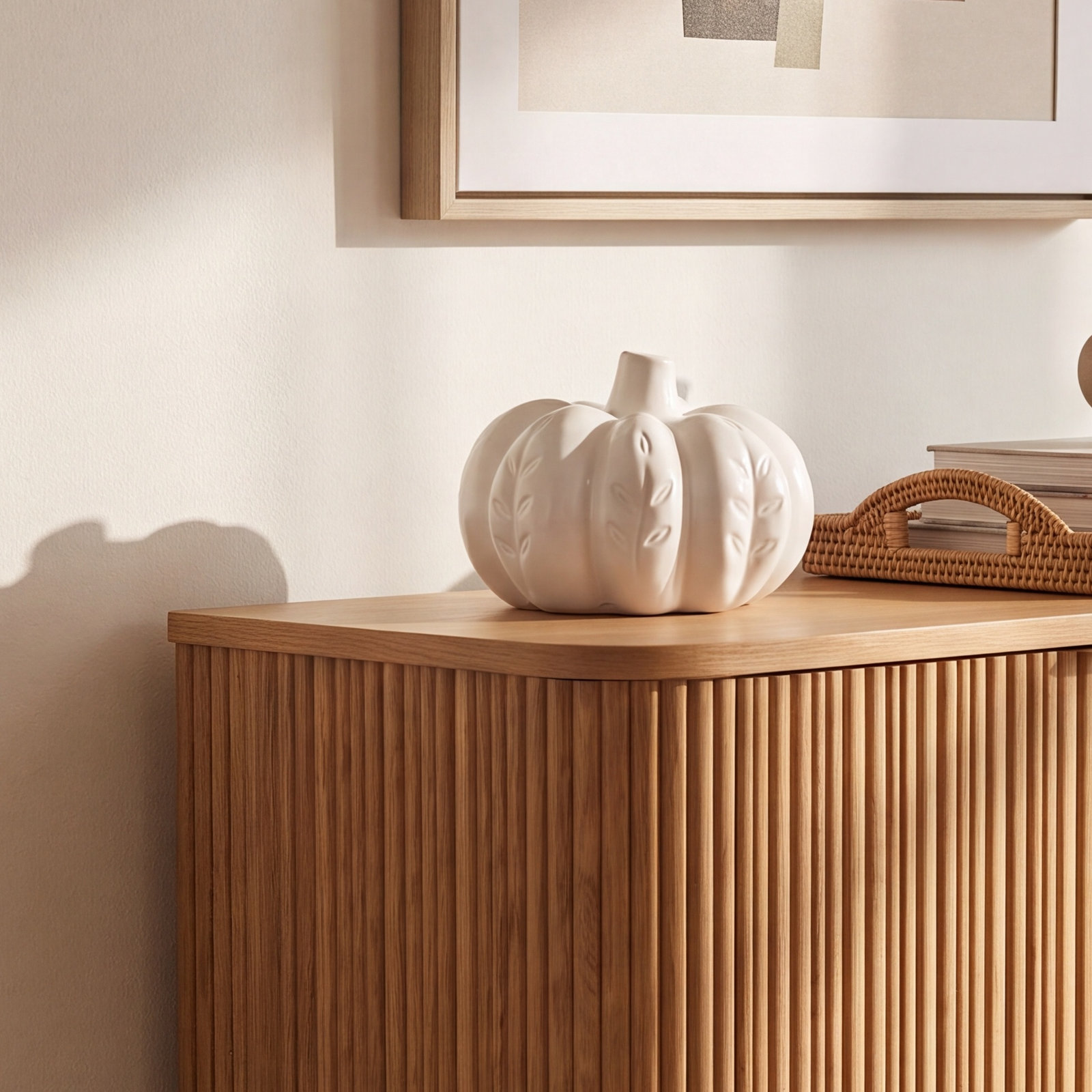 Ceramic Pumpkin Holiday Accent, 5" H x 5.25" W x 5.25" D