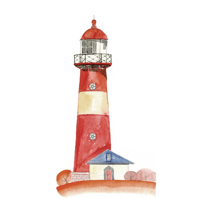 Phare côtier 2 - peinture sur toile tendue, H 40 po x l 30 po