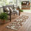 Tapis de couloir d'extérieur lavable à motif floral brun et ivoire HomeRoots 8 pi