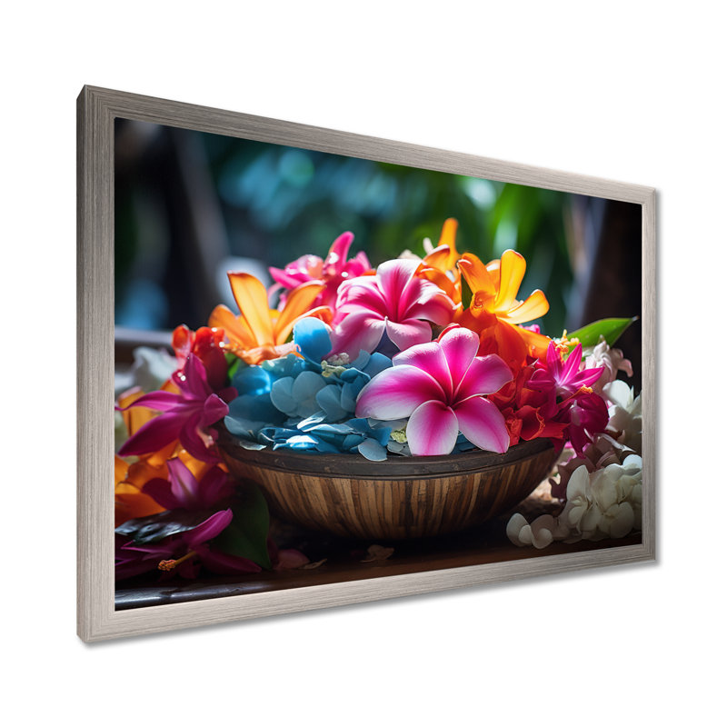 Hawaï Aloha Spirit - Hawaii, art mural, Cadre simple argenté, H 24 po x l 32 po x P 1 po
