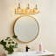 4-Light Vintage Chrome Vanity Light, Flower Glass Shade Bathroom Over Mirror Lighting Fixture-1588077422-1588077428