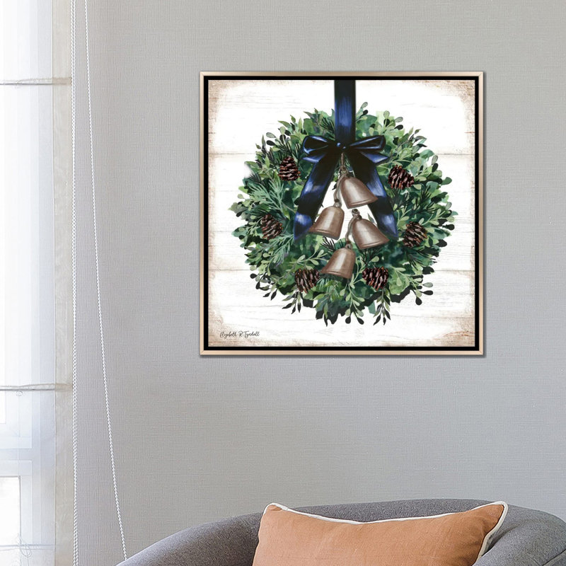 Marine Bow Wreath - reproduction d'art murale - toile encadrée, H 26 po x l 26 po, Impression encadrée sans passe-partout