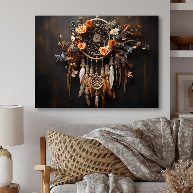 Corail Dreamcatcher rustique élégance - art mural spirituel en métal, H 30 po x l 40 po x P 1 po