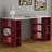 Simone Modern Desk with Built-in Bookcase – Stylish Workspace Desk with 6 Open Shelves-94592015-54467376
