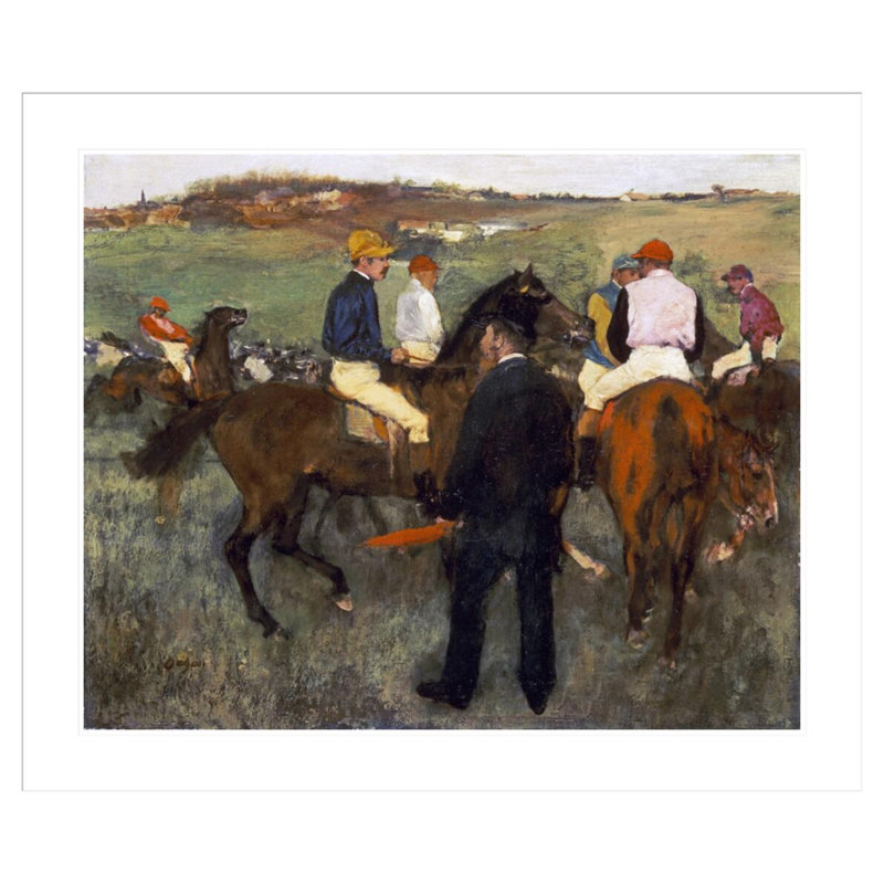 Chevaux de course (Leaving The Weighing) par Edgar Degas, impression giclée encadrée, H 33,5 po x l 39,85 po