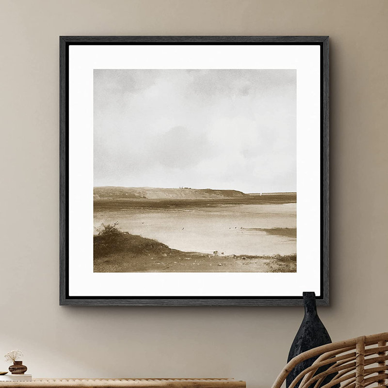 Peinture sur toile, cadre flottant, Noir, H 16 po x l 16 po x P 1,5 po
