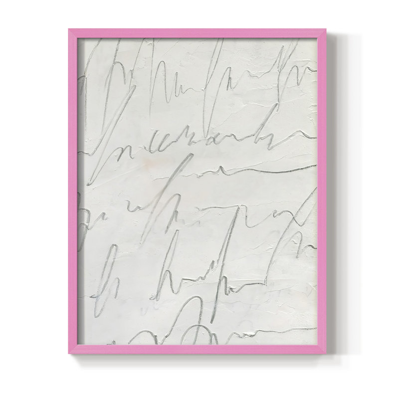Scrabble I Framed Print - Solid Wood, Pink, 10" H x 8" W