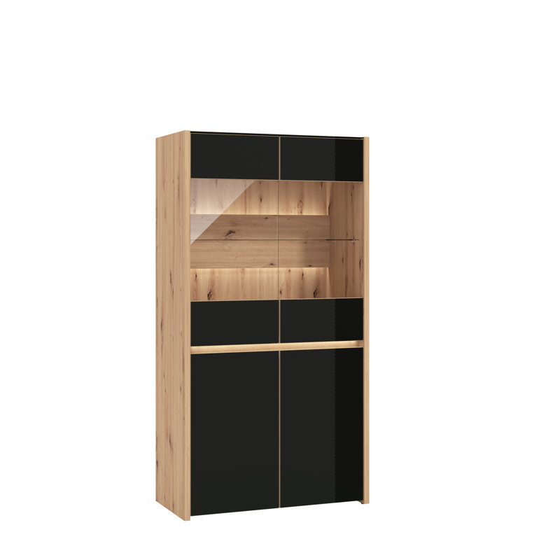 Display Cabinet, Black/Oak